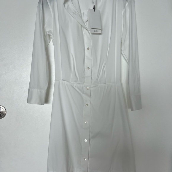 Theory Fitted White Shirt Cotton Dress Size 0 - Picture 7 of 10